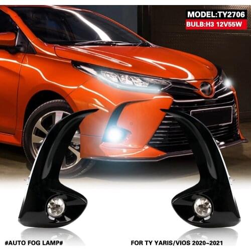 JanDeNing Car Front Bumper Fog Light Fog Lamp assembly kit For Toyota Vios/Yaris 2020 2021