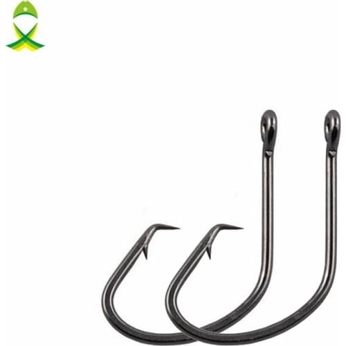 JSM 50pcs/lot High Carbon Steel Fishing Hooks Octopus Offset Sport Circle Bait Fishing tackle Hook Size 1#-10/0