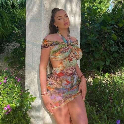 Летние платья с открытыми плечами KLALIEN China At AliExpress