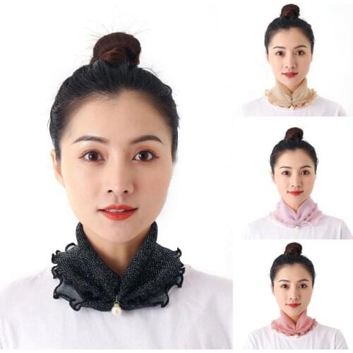Beautiful Scarf Ruffled Sun Protection Breathable Net Yarn Spring Neck Stretch Silk Scarf Comfortable to wear for Home
