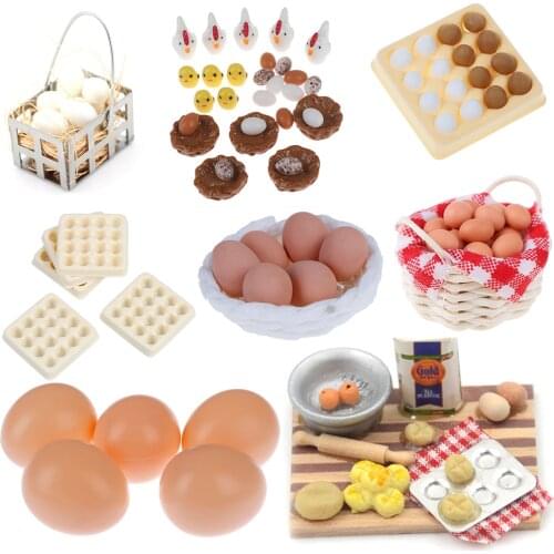 Mini Kitchen Food Mini Egg Basket Egg Trays For Doll House Cooking Game Food Toys 1:12 Dollhouse Miniature Accessories