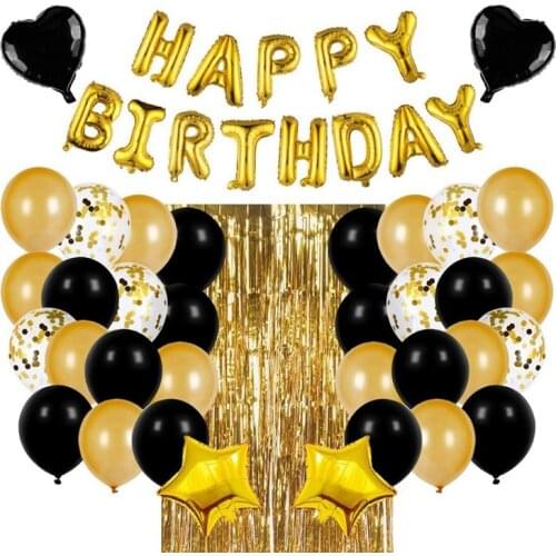 18 inch Happy Birthday Letter Balloon Set, Balloon Sequins Party Prom Supplies Set, Birthday Party Decoration Balloon