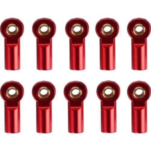 10Pcs M3 Ball Joint Link Bar Rod Seals Ball Head Tie Rod End For 1/10 Rc Truck Car Truck Buggy Red