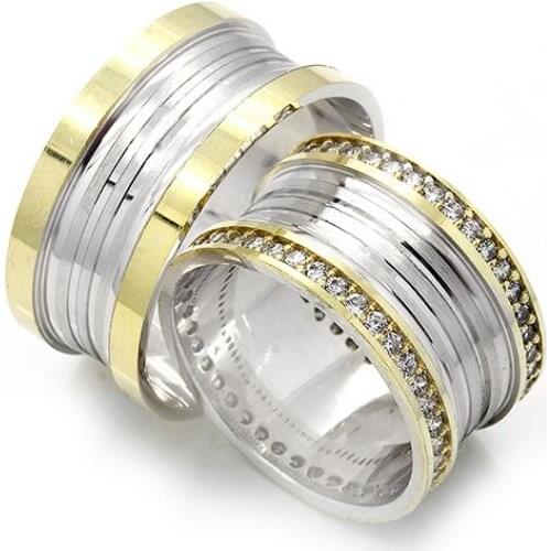 Couple Wedding Ring Sterling Silver 925 Woman And Man Luxury Jewelry Bands Engagement Anniversary Anatolian Civilization Models