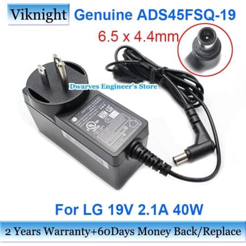 Genuine ADS-45FSQ-19 19040EPCU-1 US Plug AC Adapter Monitor Charger 19V 2.1A 40W for LG EAY65890005 Power Supply 6.5 x 4.4mm