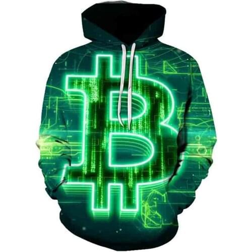 Autumn Winter Mens Womens Cool Hoodies 3d Print Bitcoin Tee Fashion Sweatshirt Streetwear Fun Hip Hop Casual Pullover Coat