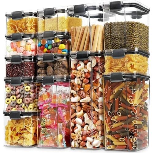 Plastic Food Storage Container organizer Noodle box Mason Candy Jar cuisine Sugar Sealed Cereal Dispenser kitchen accessories