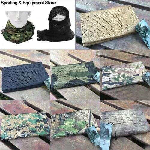 Headband Breathable Mesh Scarf Outdoor Jungle Muffler Camping Hiking Men Scarf Military Tactical Camouflage Scarf Mesh