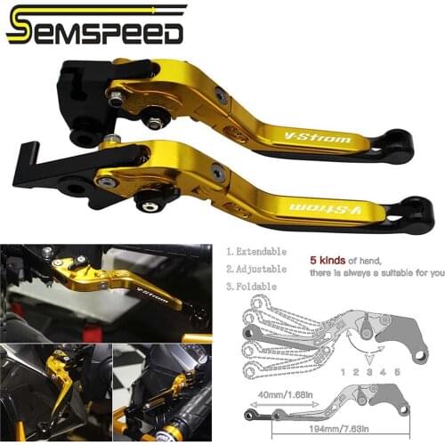 SEMSPEED For Suzuki DL650/V-STROM/XT 11-20 250 V-Strom 18-20 Motorcycle CNC Foldable Extendable Brake Clutch Levers Handle Grips