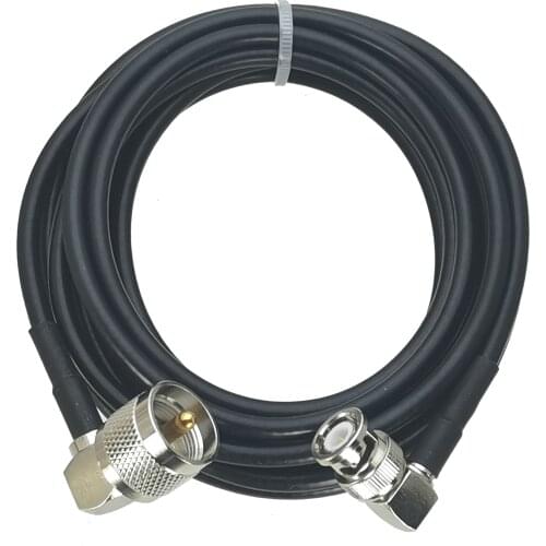 1Pcs RG58 UHF PL259 Male Plug Right angle to BNC Male Plug Right angle RF Jumper pigtail Cable 3FT-20M