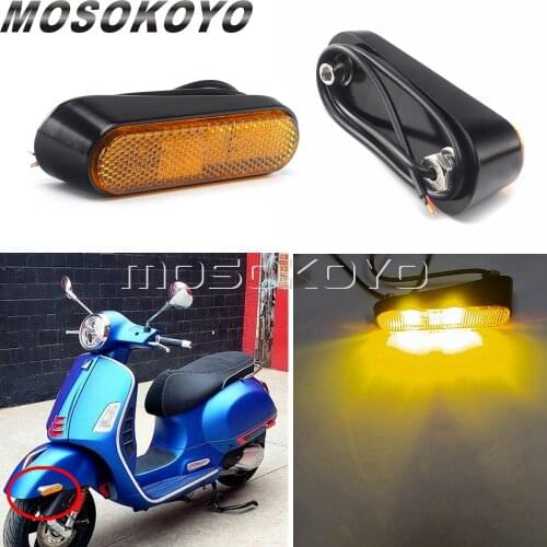 Motorcycle LED Side Amber Turn Signal Light Indicator For Piaggio Vespa GTS 300 Sprint 150 Primavera 150 Scooter Left Right Lamp