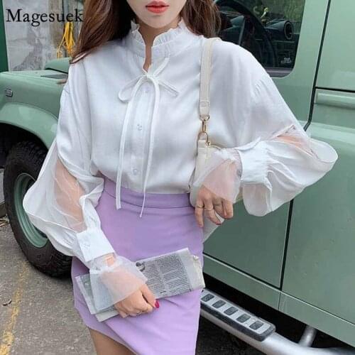 Loose Vintage Plus Size Women Office Chiffon Blouse Solid Pink Autumn Long Sleeve White Shirts Women Cardigan Elegant Tops 11440