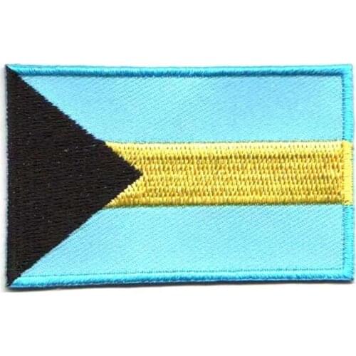Embroidery Bahamas Embroidery Badge Made by Twill with Heat Cut edge and Iron On Backing free shipping by Post