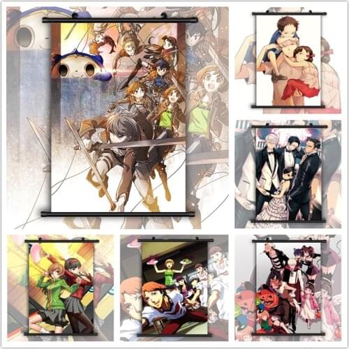 WTQ Persona 4 Attack on Titan HD Print Wall Poster Retro Canvas Painting Anime Posters Wall Decor Wall Art Picture Home Decor