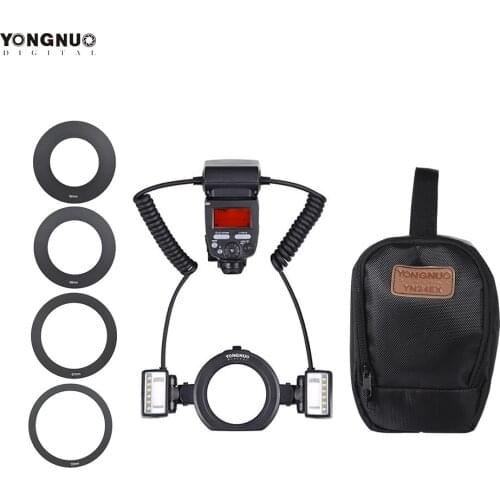 Yongnuo YN24EX TTL Macro Flash Speedlite with Adapter Rings for Canon EOS 5DII 5DIII 650D 600D 450D New Listing