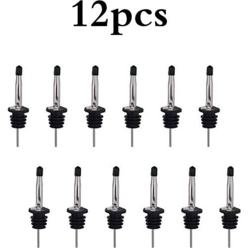 12pcs Stainless Steel Wine Bottle Pourer Pourer Oil Cork Bartender Wine Accessories Bar Accessories Wine Pourer