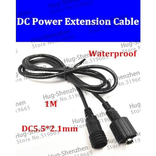 20pcs Power supply DC 5.5 x 2.1mm Female to Male waterproof Plug Cable adapter extension cord 1M 100cm for LED Monitoring