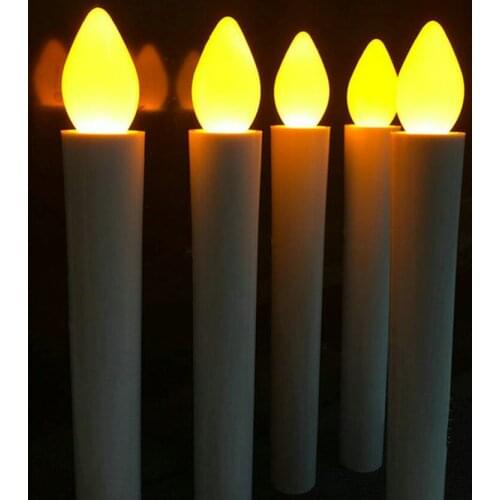 200Pcs Remote controlle Led taper Candlestick Wedding table Home decor candleabra Church Lamp Flameless candle 17.5cm(H)-Amber