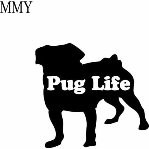 4" Wide Pug Life Puppy Funny Vinyl Decal Sticker Car Stickers Window