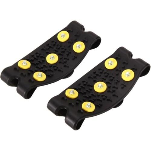 5 Studs Anti Slip Ice Crampons Mens Ice Snow Crampons Shoes Snow Walker for Skiing Walking Hiking Travel Kit Climbing Gadgets
