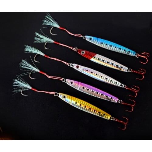 5PCS Fishing Jigging Slow Jig Deep sea Jigging Lure Jigbait spoon baits Hook 25/40/60g