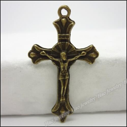 55 pcs Vintage Charms Cross Pendant Antique bronze Fit Bracelets Necklace DIY Metal Jewelry Making