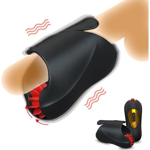 7 Speed Penis Glans Massager Sex Toys for Men Licking Cock Enlargers Exercise Device Erotic Masturbation Male Time Delay Trainer