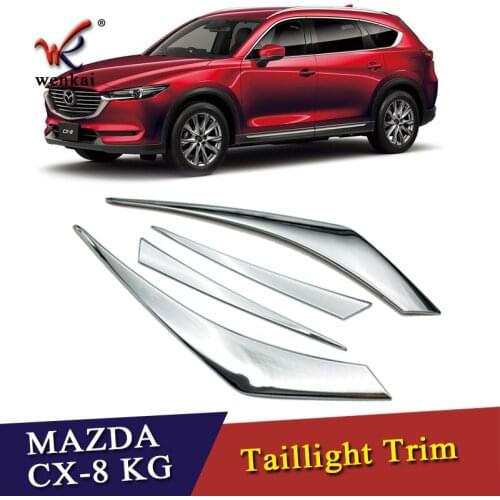 ABS Chrome 4pcs Rear Tail Light Cover Trims For Mazda CX-8 KG 2018 2019 Car Styling Exterior Accessories