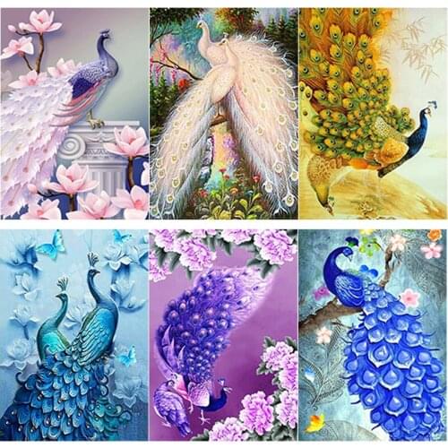 5D DIY Diamond Painting Peacock Diamond Embroidery Flower Animal Cross Stitch Full Square Round Drill Crafts Art Gift Home Decor