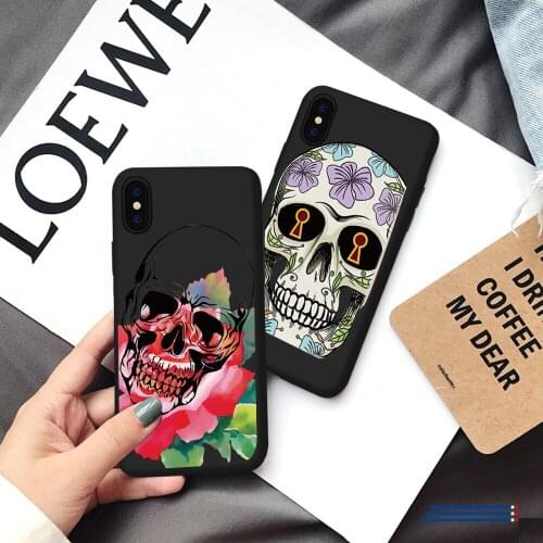 Simple Black Skeleton Phone Case For iPhone 11 Pro XS Max X 8 7 6 6s Plus 5 5S SE Cases Soft Black Silicone Phone Cover