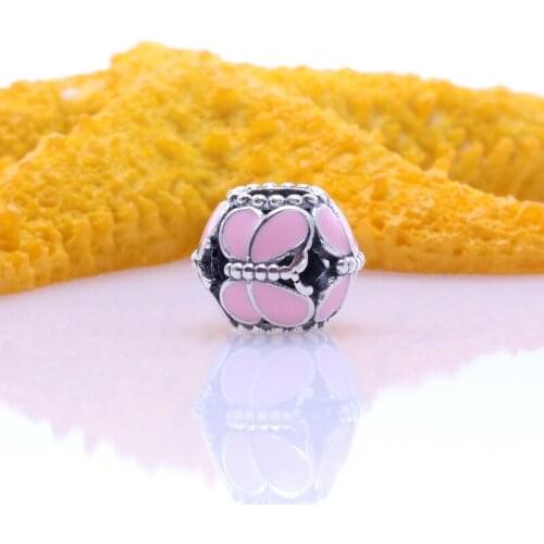 DoDoFly Authentic S925 sterling silver pink butterfly group Beads Fit Original Charms Bracelet Necklace DIY Jewelry Making