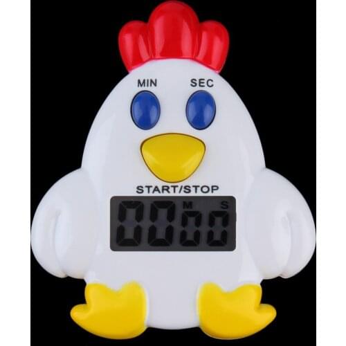 Dropshipping Mini Family Reminder Cartoon Adorable Chicken Kitchen Timer 99 Minute 59 Seconds Cooking Mechanical Alarm Bell