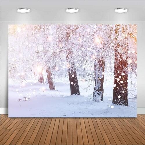 Snow white backdrop for photography glitter bokeh background for photo studio winter wonderland party decoration supplies photo