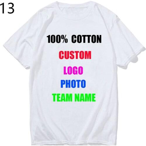 100% Cotton Customized Print T Shirt Women/men DIY Your Like Photo or Logo White Tees Shirts T-Shirt Fashion Mens Custom Tshirt