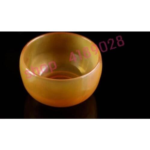 Natural ox horn handmade buffing polished plain bowl, natural material handicraft