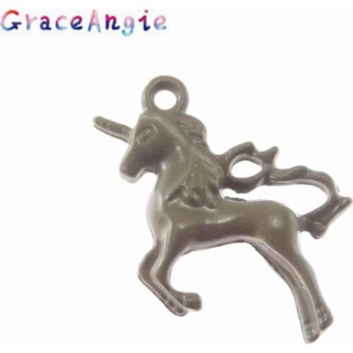 GraceAngie Zinc Alloy 10pcs/pack Multicolor Pendant Necklace Jewelry Accessories DIY Animal Series Unicorn Cute Style