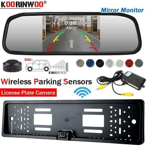 Koorinwoo Electromagnetic parking sensor wireless parking sensor Car Camera With Monitor License Parking Control Camera For EU