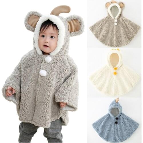 Lovely Baby Girls clothes Hooded Cloak Poncho Jacket Outwear Kids Warm Coat Clothes Warm Jacket Cloak Snowsuits Girl Capes
