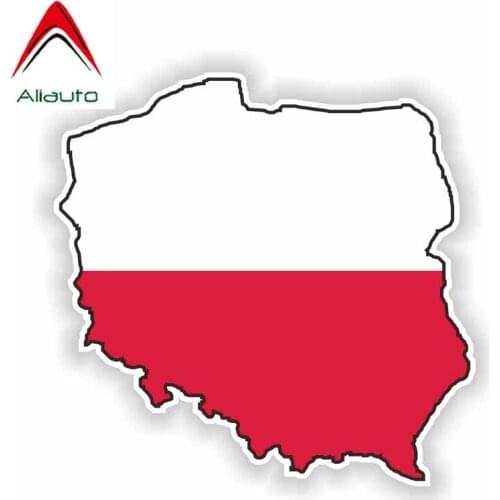 Aliauto Creative Car Sticker Poland Map Flag Accessories Vinyl Decal Cover Scratches for Vw T4 Renault Clio Saab Kia ,13cm*13cm