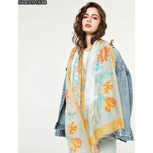 Hot sale fashion womenn summer scarves flower print Cotton Blends shawl muslin cool hijab scarf 10pcs/lot fast shipping new