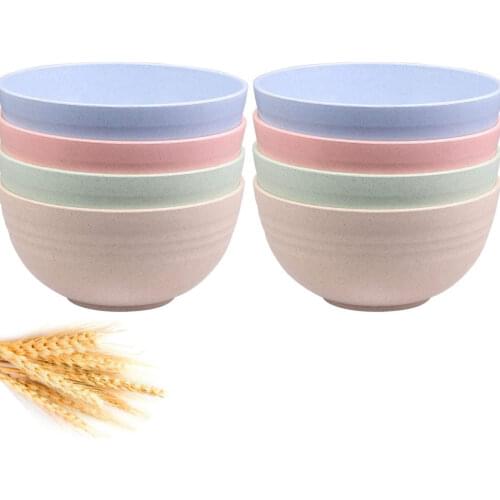 12cm Wheat Straw Rice Bowl BPA Free Fruit Salad Bowl Nordic Style Solid Color Kitchen Tableware Bowl