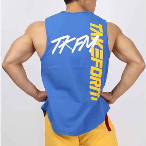 Mens Casual Fashion Tank Top Gyms Fitness Workout Cotton Sleeveless Shirt Summer Clothing Male Stringer Singlet Undershirt Vest