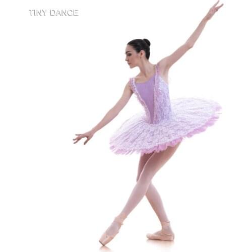 New Arrival of Womens Professional Ballet Dance Tutu Dress Purple Lace Classical Ballet Tutus Performance Costume BLL047