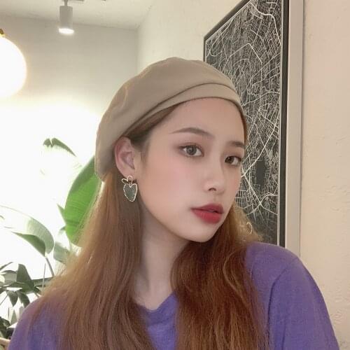 New spring summer cotton youth female thin breathable ease match octagonal Korean style retro artist painter Captain beret hat