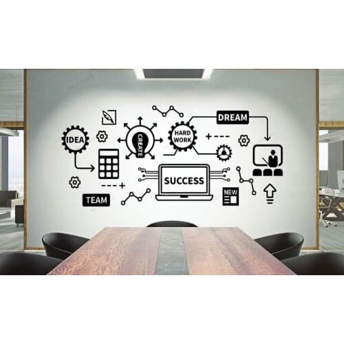 Office Wall Decal Team work Quote Wall Sticker Office Decor Inspire for Office Quote Motivation Idea Wall Art WU366