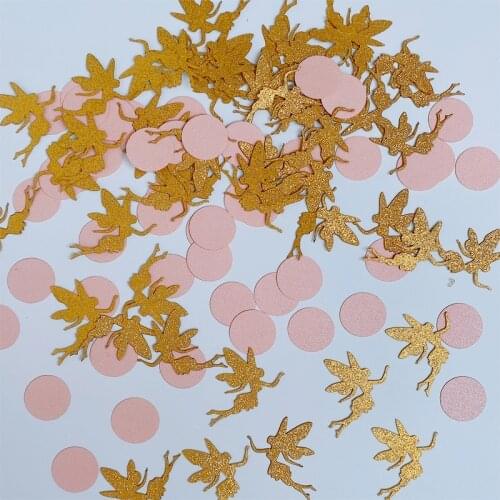 Omilut 100pcs Elf Tinkerbell Confetti Flying Elf Fairy Tinkerbell ecor Confetti Tinkerbell Baby Shower 1th Birthday Party Suppli