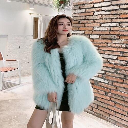 Fox Fur Coat Womens Clothing 2021 Winter New Top Fashion 100% Fox Woven Fur Coat Warm Coat Womens Fur Jacket