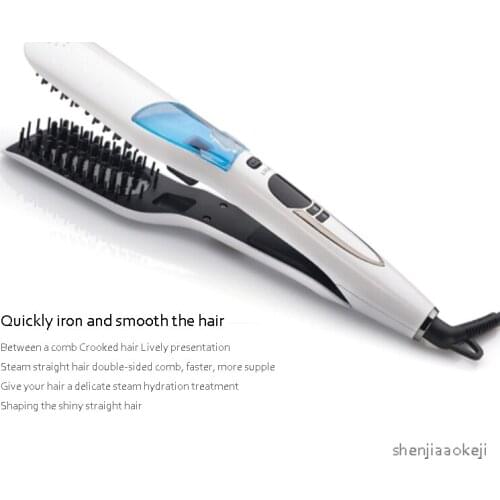 Steam Hair Straightener Negative ion comb Ceramic heating comb Straightening Irons Hair Care Electric hairdressing tool 110-240v