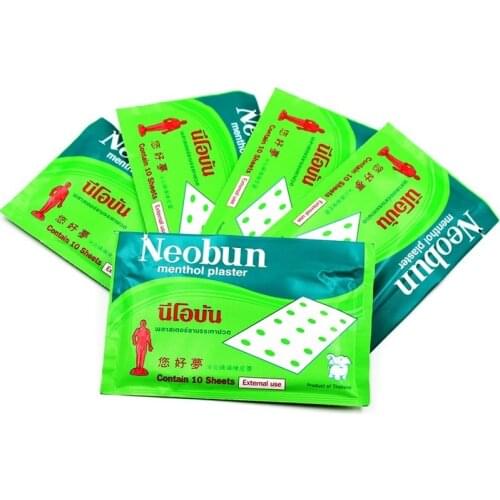30pcs/bag Thailand Neobun Pain relief patch treatment rheumatism arthrit waist pain Muscle menthol plaster Anti-inflammatory