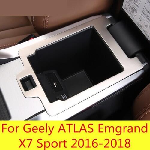 Armrest box decorative frame central storage box armrest box storage box Accessories For Geely ATLAS Emgrand X7 Sport 2016-2018